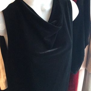 DKNY black velvet tank.